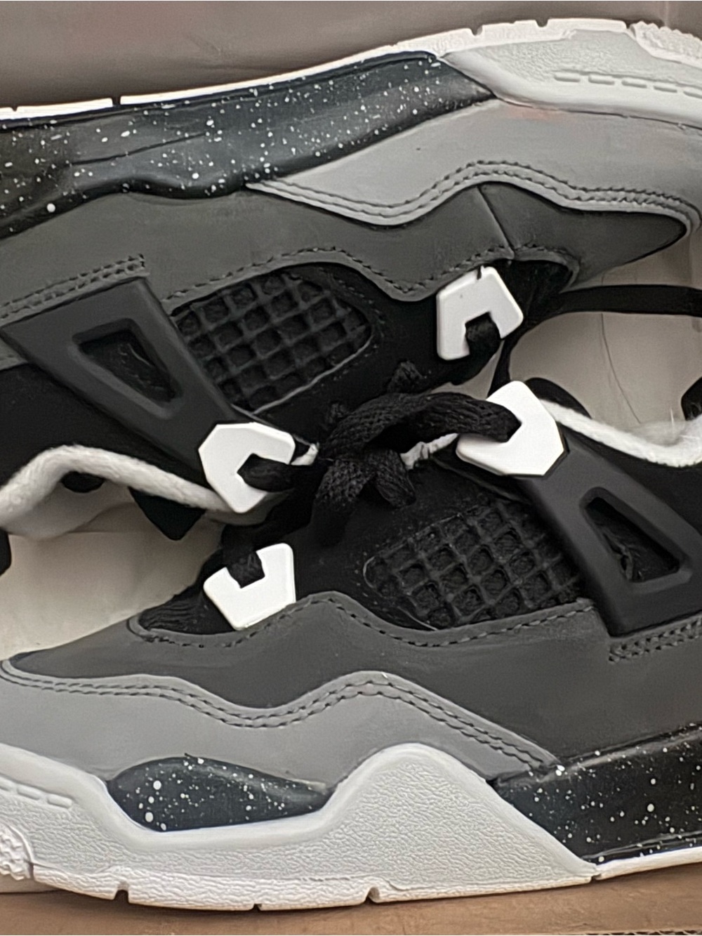 Jordan Kids Black and Gray Sneakers with White Accents